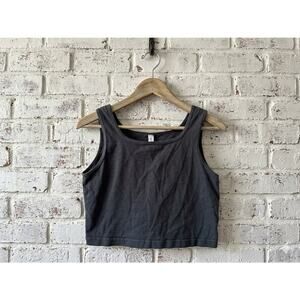 Lived In Look Los Angeles Apparel Black 6.5oz Garment Dye Cotton Crop Tank Top M